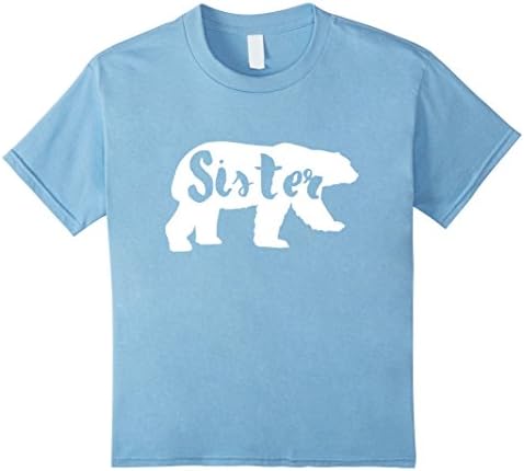 Kids Sister Bear t shirt Mama and Papa Bear 4 Baby Blue
