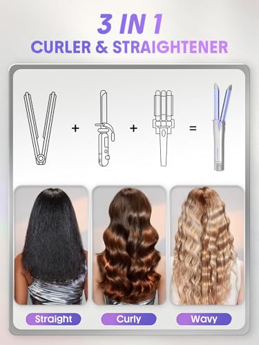 SHEGLAM 360° Airflow 2 in 1 Straightener and Curler Cool Air Curling Iron | Airflow Styler, Manual, Anti-Scald Flat Iron, 1 inch, Fast Curling Straightening, Less Damage, Lasting Curls, Dual Voltage