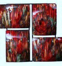 Red Metal Wall Art 4 Square: Amazon.co.uk: Kitchen & Home