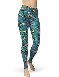 Mallas elásticas para dama, diseño de calaveras
