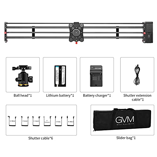 GVM Motorized Camera Slider,48" Wireless Carbon Fiber Dolly Rail Camera