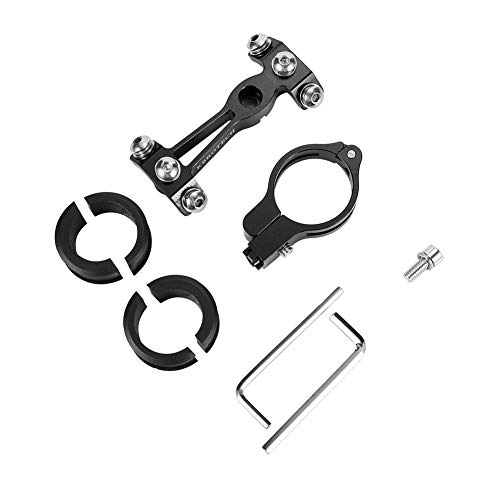 Kbrotech Bicycle Water Bottle Cage Holder Adapter Adjustable MTB Road Bike Handlebar Water Bottle Holder Seat Post Bottle Mount (Double Black)