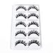 3D Mink False Eye Lashes Beautyorigin Fake Eyelashes 100% Siberian Mink Fur Makeup Wispy Long Cross Thick Reusable Fake Eyelashes 5 Pairs/pack （Style 01）