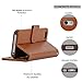 Navor Flip Wallet Book Case [Removable Wrist Strap] [Kickstand] for iPhone 5 / 5S / SE - Brown (IP5OBR)