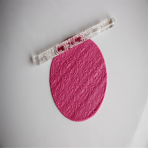 image for VAlink Moon Star Transparent Embossing Acrylic Rolling Pins, Non- stic