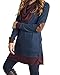 Omerker Womens Scarf Neck Patchwork Long Sleeve Tunic Midi Sweatshirt