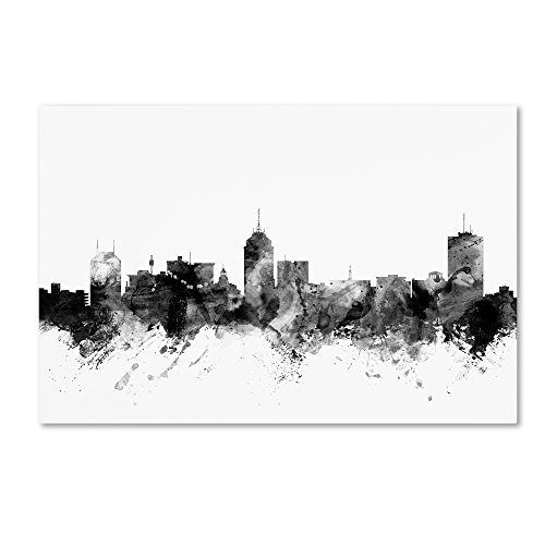 Trademark Fine Art Fresno California Skyline B&W by Michael Tompsett, 30x47-Inch