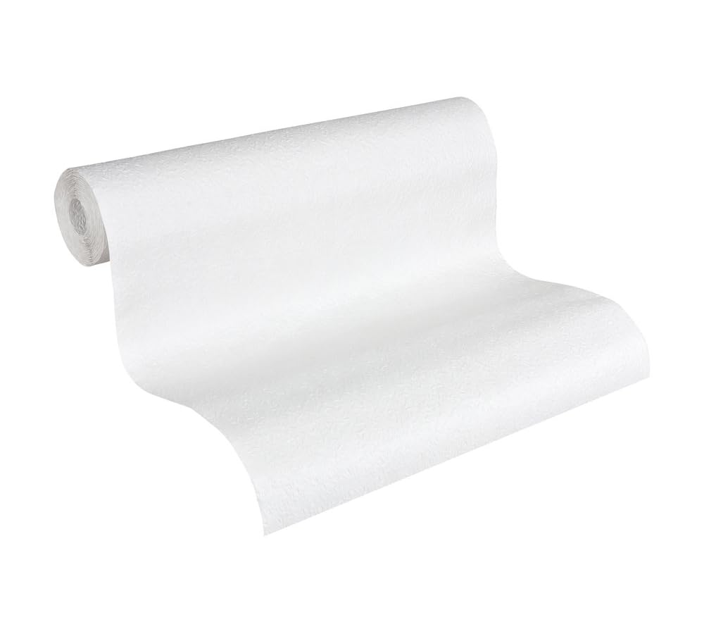 A.S. Création Meistervlies 141514 1415-14 Non-Woven Wallpaper 10.05 x 0.53 m White Made in Germany
