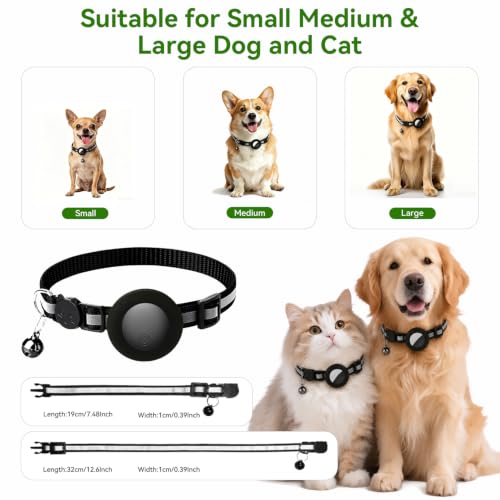 Traceur GPS pour Chat et Chien, Collier GPS Chat Chien sans Abonnement, Collier Localisateur Chien Traceur Compatible iOS et Android avec IP67 Étanche, Pour Chiens et Chats et Autres (noir)