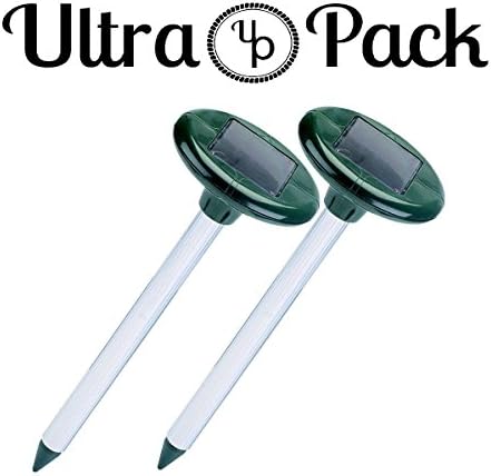 Solar Powered Sonic Pulse Repeller I Gopher Mice and Rodents on Outdoor Garden &amp; Lawn I 100% safe, Environmental-Free Repeller.