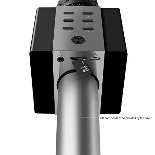 TOSING 008 Wireless Bluetooth Karaoke Microphone，Louder Volume 10W Power, More Bass, 3-in-1 Portable Handheld Double Speaker Mic Machine for iPhone/Android/iPad/PC (Black) - Thumbnail 2
