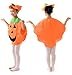 Halloween Pumpkin Costume Set for Family Parent Kids Orange Pumpkin Cosplay Suit Hat School Party Children Clothing Clothes Accessory (Kids Size(For Height 39''-59''))