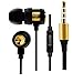 Headphones, Lookatool Super Bass Stereo In-Ear Earphone Sport Headset with Headphone Storage Bag (Gold )
