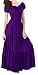 Peach Couture Gypsy Boho Cap Sleeves Smocked Waist Tiered Renaissance Maxi Dress Purple, Medium