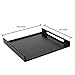 MyGift 16 Inch Square Matte Black Metal Large Serving Tray with Handles
