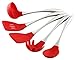 Essential Home & Kitchen Stainless Steel Silicone Kitchen Utensils Cooking Set, Perfect for use with any Cookware 5-Pieces (Teflon and Ceramic), Silicone Ended (Red)