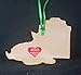 Scottish Terriers Christmas Ornament Handcrafted Wood, Red Gift Bow Mid-Century Modern 1950s Card, Black White Scotties, Dog Lover's Gift