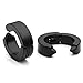 Zysta Pair Fake Hoop Earring Studs Mens Womens Black Stainless Steel Huggie 8mm Diameter Ear Lobe Helix Non-Piercing Clip On