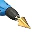 Drillpro Titanium Step Drill Bit Cone Drill Bits, High Speed Steel 10 Steps 1/4” to 1-3/8”