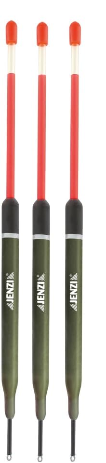 blntackle76 Set of 3 Jenzi Glow Stick Floats 8, 10, 15 g Zander Float with Colour Antenna, Predator Float, Running Float, Waggler + Petri Heil! Sticker