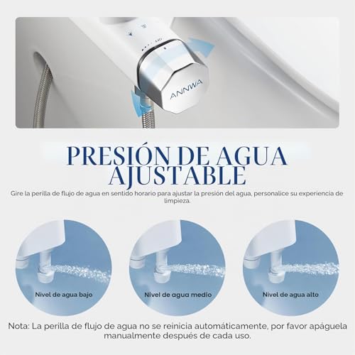 Non-Electric Toilet Bidet Sprayer with Retractable and Self-Cleaning Dual Nozzle, Portable Cold Water Bidet with Pressure Control, Front and Rear Cleaning (TT17NA)