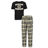 Boston Bruins Men's Plaid Pajama Pants and Shirt Set
