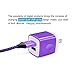 Wall Charger Dual Port Adapter with 6ft USB C Cable, Kakaly Charge Sync Cable Cord for Samsung Galaxy S8/S8+, LG G5/G6/V20/V30, Nexus 5x/6p, Nintendo Switch &more-Purple