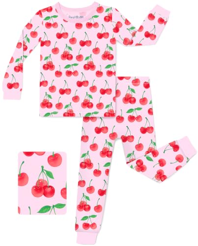 Reshinee Bamboo Viscose Toddler Girls Pajamas Cherries Pjs