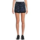 Avia Activewear Women's Running Shorts with Bike Liner (as1, Alpha, xx_l, Regular, Regular, Halftone Floral)