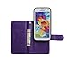 Case for Samsung S5,xhorizon TM FLK Premium Leather Folio Wallet Magnetic Wristlet Soft Flip Multiple Card Slots Case for Samsung Galaxy S5 i9600(Purple)