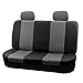 FH Group Universal Fit Seat Cover - Faux Leather (Gray/Black) (Full Set with 4 Headrest Covers)