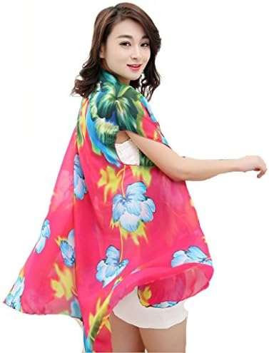 Sunscreen Shawl Scarves (Hibiscus rose red)