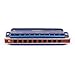 Harmonica Key of C 10 Hole 20 Tone Harmonica C Blues with Case Top Grade Heavy Duty for Professional Player,Beginner,Gift - Blue
