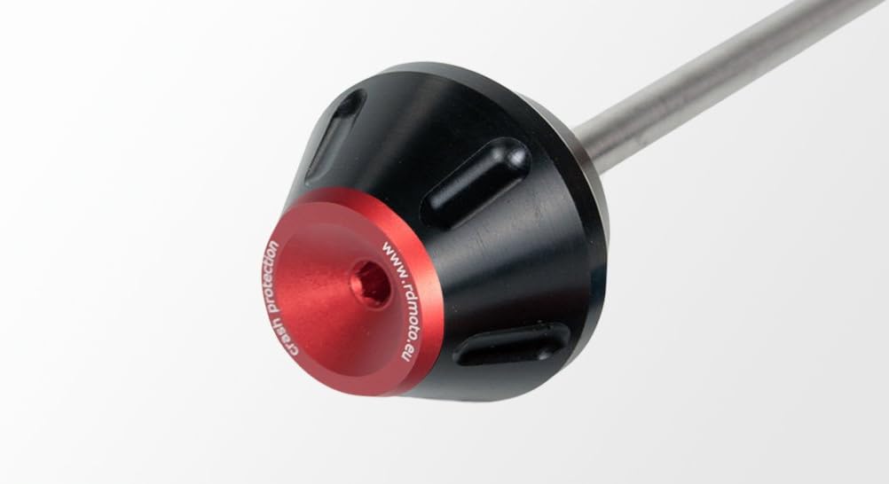 Yamaha R1 2000-2001 RD Moto Front Axle Spindle Sliders With Rod PV2 Blk/Red