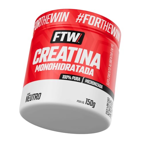 Creatina Pura 150G Pote Monohidratada FTW - Sem sabor Explosão de Energia, Força e Resistência - Absorção Rápida para Ganho de Massa e Performance