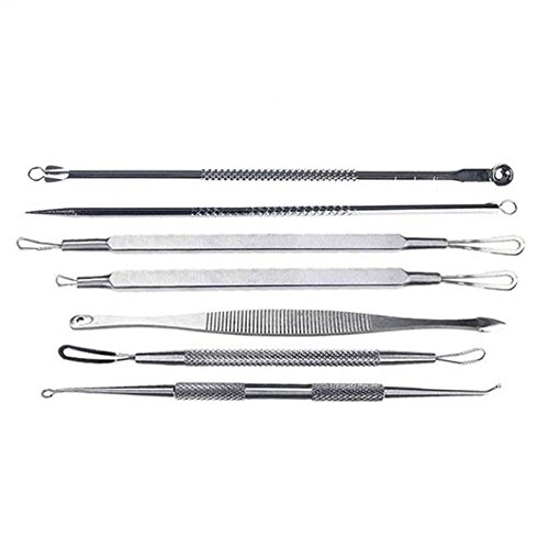 7Pcs Blackhead Acne Comedone Pimple Blemish Extractor Remover Needles Tool