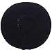 BYOS Ladies Winter Solid Chic Slouchy Ribbed Crochet Knit Beret Beanie Hat W/WO Flower Adornment, Soft Touch (Black)