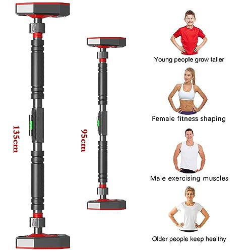 Pull Up Bar, Width Adjustable Chin Up Bar for Doorway, Super Load-bearing Upper Body Workout Bar, Dual Security Locking& No Screw Fitness Strength Training Equipment for Home Gym, Max Load 900 LBS