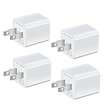 USB Wall Charger, Certified Power Gadgets 5V/1A Universal Mini Portable Travel Adapter High Speed 1.0A Output for iPhone iPad Samsung HTC LG iPod Nokia (White 4 Pack)
