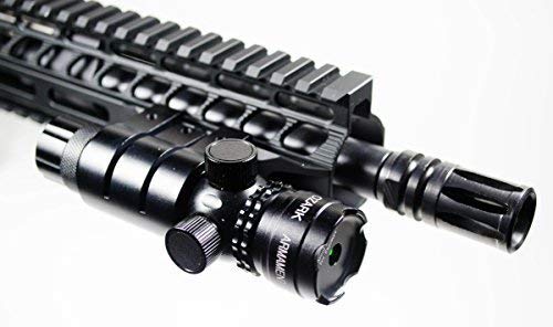 Twod Gun Sight Laser Green Dot 532nm Rifle Scope with 20mm Picatinny Mount & 1'' Ring Mount Adapter Remote Pressure Switch
