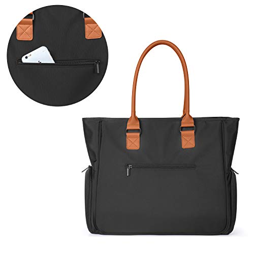 image for Luxja Breast Pump Bag with Pockets for Laptop and Cooler Bag, Leather 