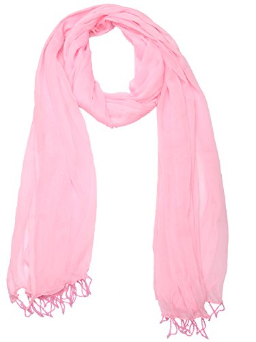 Dupatta Bazaar Indian Casual Baby Pink Beaded Chiffon Dupatta, Scarf Shawl/Chunni