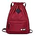 Dannyrober Waterproof Drawstring Sport Bag Backpack For Men Women Wine Red