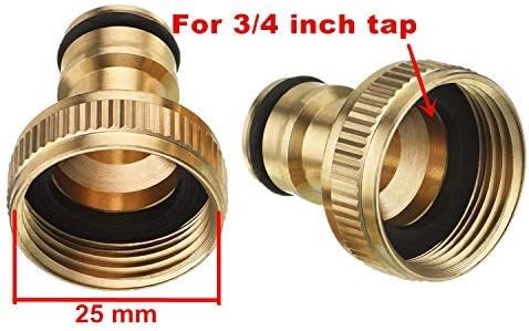 Topways® 3/4-Inch BSP Brass Garden Hose Tap Connector Female Threaded Faucet Adapter 2 Pack, 2 Brass Tap Fittings 3/4, 3/4 inches - Image 3
