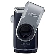 Braun PocketGo Mobile Shave Electric Travel Shaver, for On The Go, Fully Washable, M90, Black/Silver
