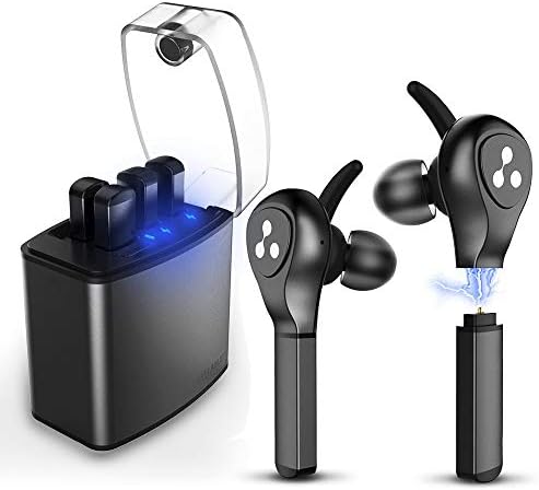 Wireless Earbuds, Syllable Bluetooth Headphones with 4 Replaceable Magnetic Batteries, Bass Earbuds TWS Quick Connection IPX6 Waterproof Wireless Sports Earphones with Smart Charging Case, Support Sir