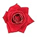 QtGirl Fabric Rose Hair Clips Flower Brooch for Women Teens at Party Ball Wedding (Red)