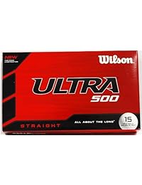 Pelota de golf recta Wilson Ultra 500 (paquete de 15), blanca