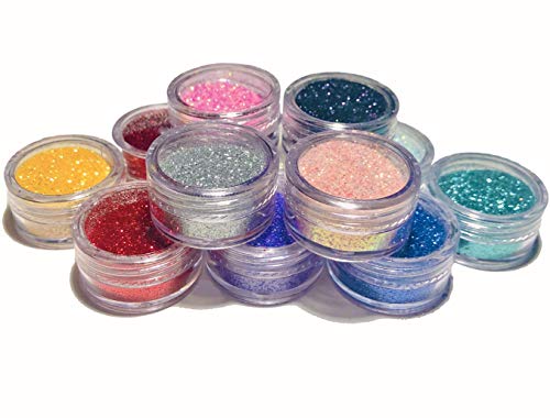 Biodegradable Fine Glitter, Multi purpose Glitter-Body glitter, works great for arts and crafts, slime, epoxy and decorations, 12 Pack: Glitzy
