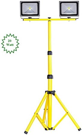 MyraBec Twin 20W CORDLESS LED Floodlights, 2 Brightness Levels, w/ Telescoping Tripod Stand (bundle)